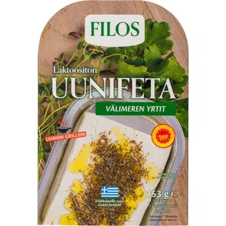 Filos küpsetatud feta Vahemere ürtidega, laktoosivaba, PDO, 153 g