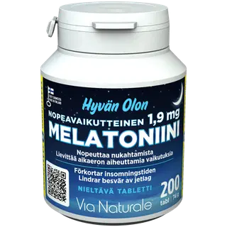 ViaNaturale Hyvän Olon melatoniinitabletid 1,9 mg 200 tk