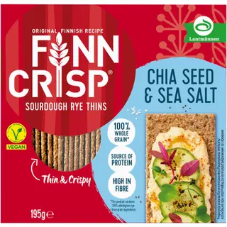 Finn crisp tšiiaseemnete ja meresoolaga õhukesed näkileivad 195g