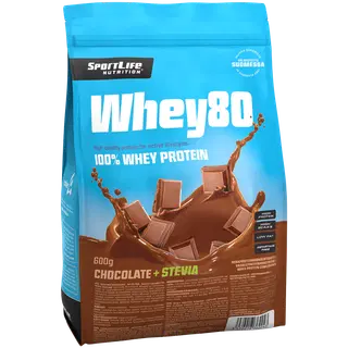 Sportlife vadakuvalk Whey80 šokolaadi, steviaga, 600 g
