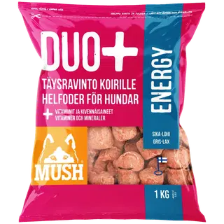 MUSH DUO+ lõhe-sealiha täissööt koertele, külmutatud 1 kg