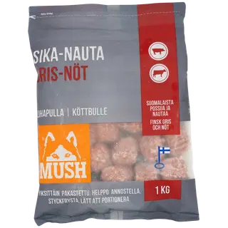 MUSH lihapallid koerale sea- ja veiselihaga 1kg