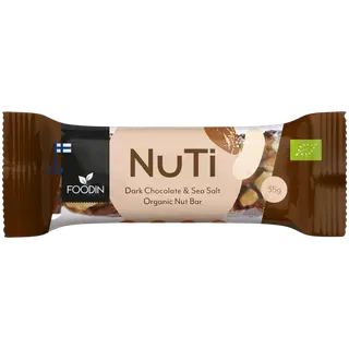 Foodin NUTI, pähklibatoon, tume šokolaad ja meresool, mahe 35g
