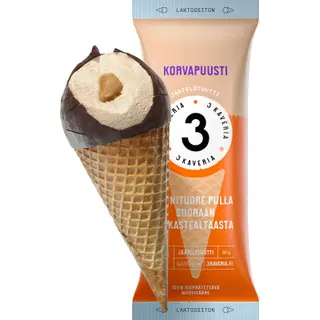 3 Kaverin Laktoosivaba Kaneelimaitseline koonusjäätis 95 g/150 ml