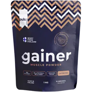 PULS Gainer lihasmassi joogipulber šokolaadimaitseline, laktoosivaba 1 kg