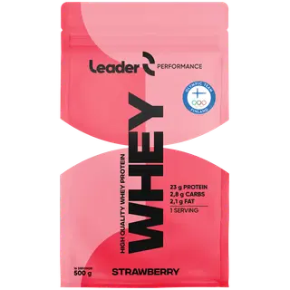 Leader perf whey protein strawberry 500g