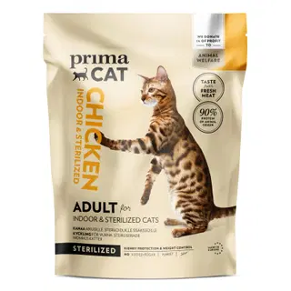 PrimaCat täissööt steriliseeritud toakassidele kanalihaga, 1,4 kg