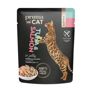 Prima Cat täissööt kassidele tuunikala ja lõhega, 50g