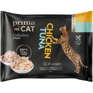 Primacat täissööt kassidele kana ja tuunikalaga 4x50g