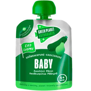 Green Planet Astronauts Orgaaniline beebi suvikõrvitsa-pirni püree 70g