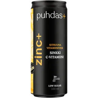 PUHDAS+ Vitamiinivesi Tsink+ Sidrun 330 ml