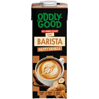 Oddlygood Barista kaerajook ilma lisatud suhkruta, pähklise vanillimaitsega, gluteenivaba, UHT 1l