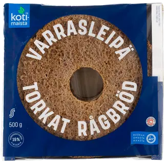 Kotimaista kuivatatud täisterarukkileib 500 g