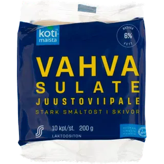 Kotimaista tugeva maitsega sulatatud juustu viilud (6%), 200 g