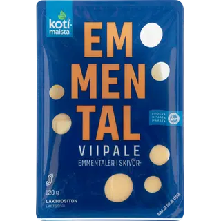 Kotimaista Emmentali viilutatud juust, 120 g