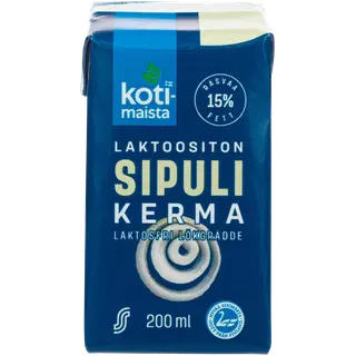 Kotimaista laktoosivaba toidukoor sibulaga 15%, 200ml