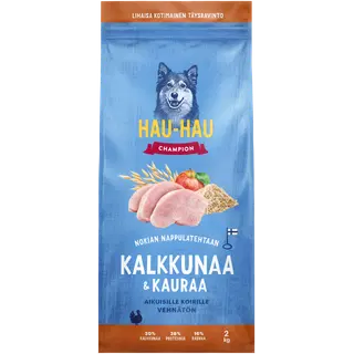 Hau-Hau Champion kuivtoit koertele kalkuniliha ja kaeraga, 2 kg