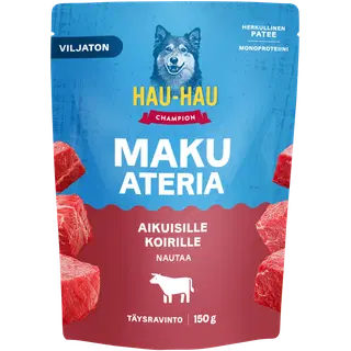Hau-Hau Champion koeraeine täiskasv.koertele veiselihaga 150g