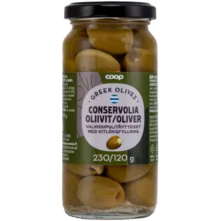 Coop rohelised oliivid küüslaugutäidisega 240/120g