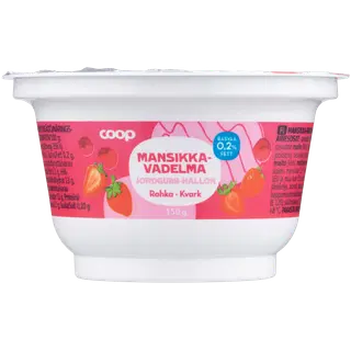 Coop maasika-vaarika kohupiimakreem 0,2%, 150 g