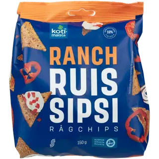 Kotimaista rukkikrõpsud ranch-maitselised 150g