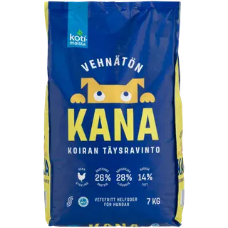 Kotimaista kuivtoit koertele kanaga 7kg