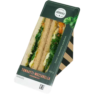 Herkku tomati ja Mozzarella juustuga võileib, 205 g