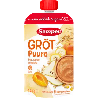 Semper pirni-aprikoosi puder 120 g, alates 6-elukuust