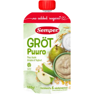 Semper õuna-pirnipüree jogurtiga 120 g, alates 6-elukuust