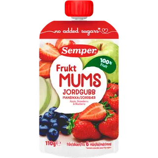 Fruktmums Puuviljapüree maasika 6+, SEMPER, 110 g