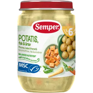 Semper kartul,kala&herned 6k 190g püree