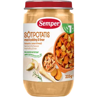 Semper bataadi-kana ja läätse püree 12k 235g