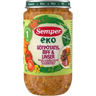 Semper Öko bataat veiseliha ja läätsedega 1a 235g