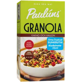 Granola kakao ja vaarika, PAULUN´S, 450 g