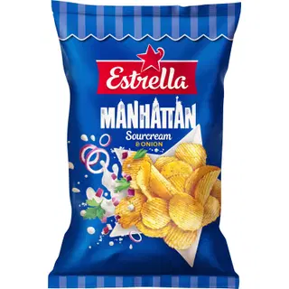 Estrella Manhattan hapukoore- ja sibulamaitselised kartulikrõpsud 275 g