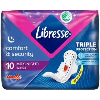 Hügieenisidemed LIBRESSE MaxiNight+ 10tk