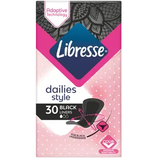 Pesukaitsmed LIBRESSE Black Normal 30tk