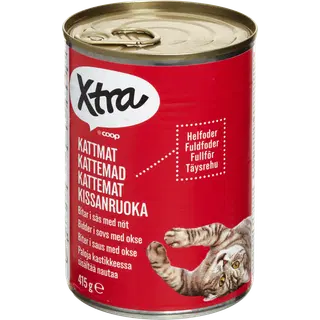 X-tra konserv kassidele lihatükkidega 415 g