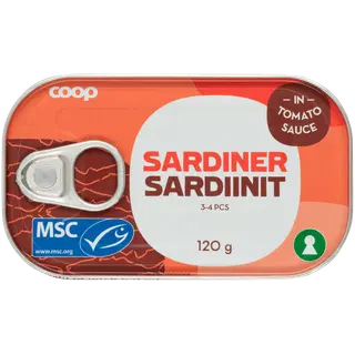 Coop sardiinid tomatikastmes 120g