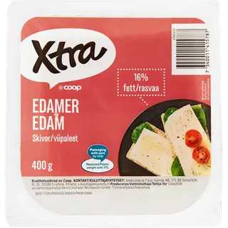 Xtra Edam viilutatud juust 16%, 400 g