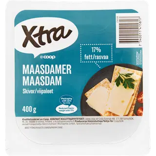 Xtra Maasdam juust, viilutatud, 400 g