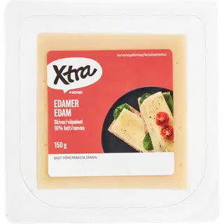 Xtra Edam viilutatud juust 16%, 150 g