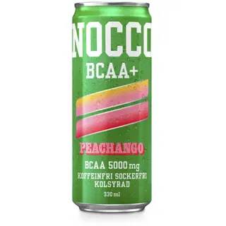 NOCCO BCAA+ virsiku-mangomaitseline kofeiinivaba karboniseeritud energiajook 330ml