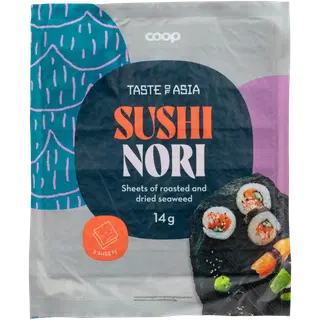 Coop sushi nori, röstitud punavetika lehed 5 tk/14 g