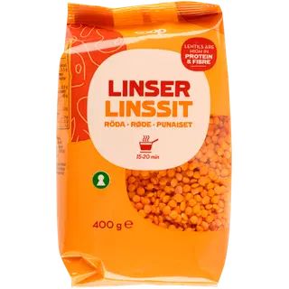 Coop kuivatatud punased läätsed 400g