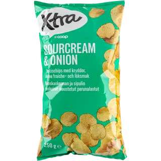 X-TRA kartulikrõpsud hapukoore ja sibula maitsega 250g
