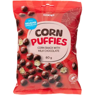 Coop corn puffies 80g šokolaadikott
