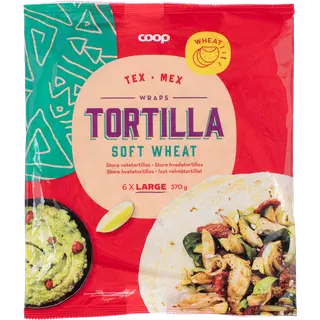 Coop tex mex suured tortilla wrapid 370 g 6 tk