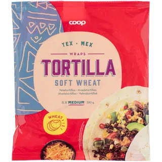 Coop tex mex tortilla wrapid 320 g 8 tk