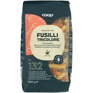 Coop fusilli durumpasta tomati ja spinatiga 500g